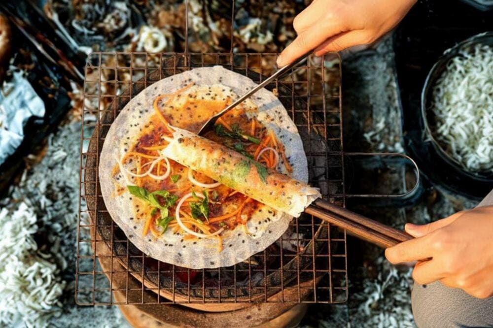 Bánh tráng cuốn dẻo nướng